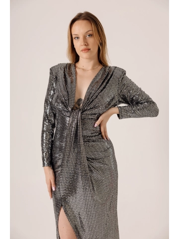 Srebrna sukienka cekinowa Shinny