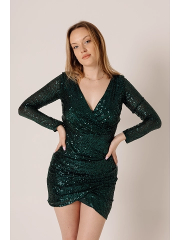 Zielona sukienka cekinowa Glam