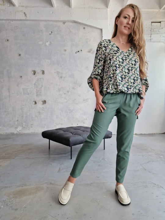 Bluzka zielona w print Toskania