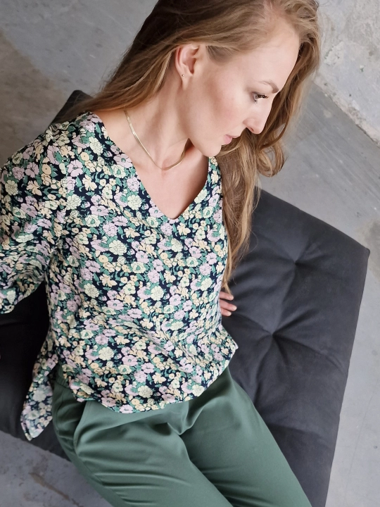 Bluzka zielona w print Toskania