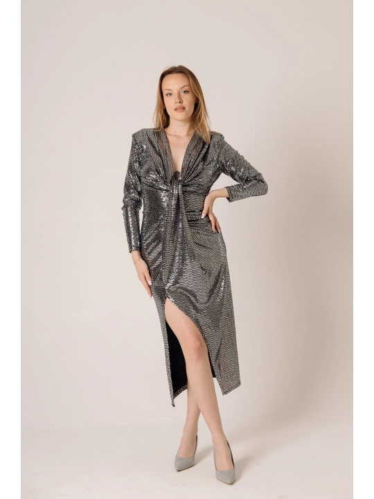 Srebrna sukienka cekinowa Shinny