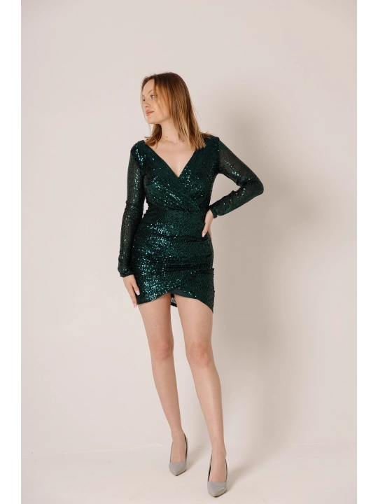 Zielona sukienka cekinowa Glam