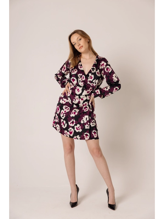 Sukienka fioletowa w print Kate