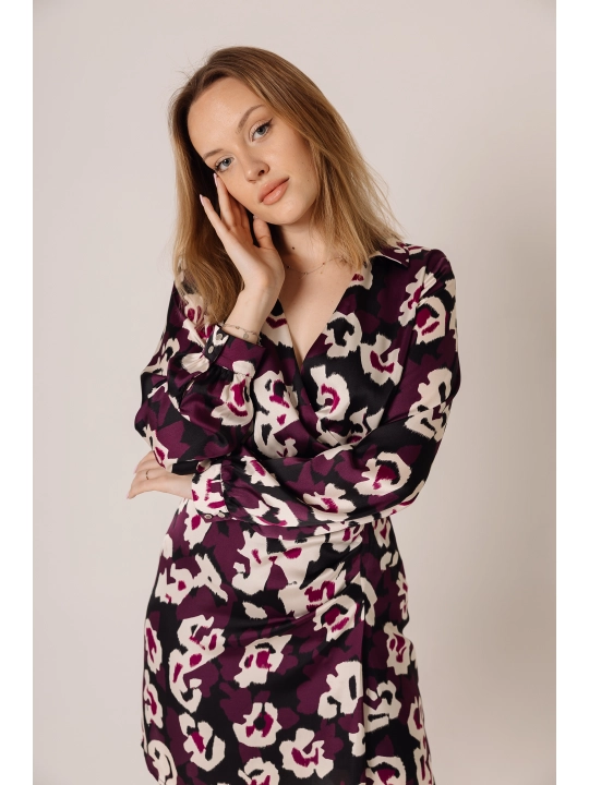 Sukienka fioletowa w print Kate