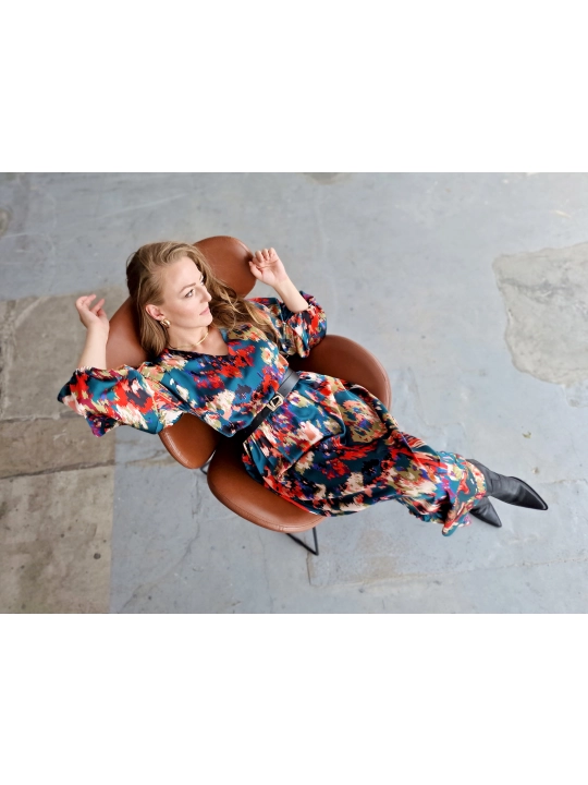 Sukienka zielona w print Riva