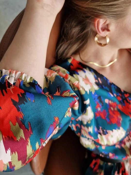 Sukienka zielona w print Riva