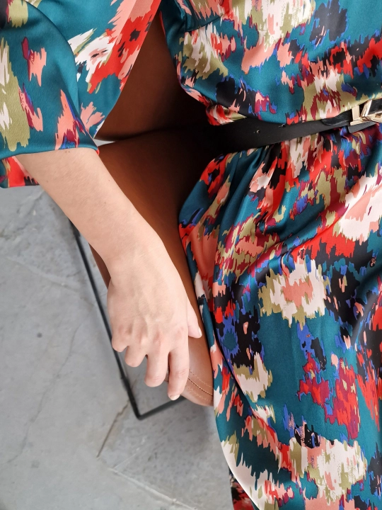 Sukienka zielona w print Riva